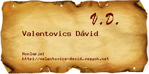 Valentovics Dávid névjegykártya